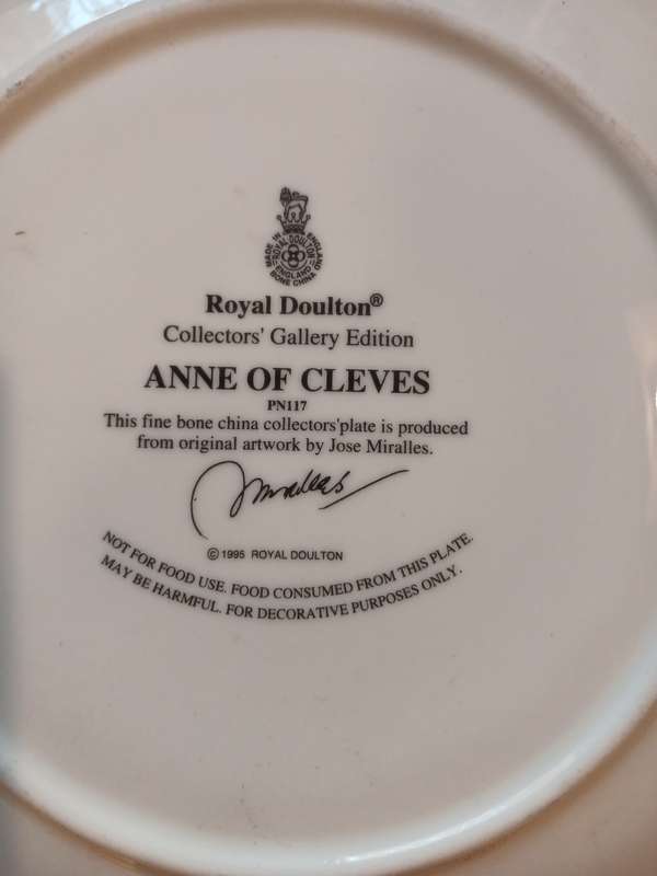 Royal Doulton, Anne of Cleves, Collector`s Gallery Edition Plate