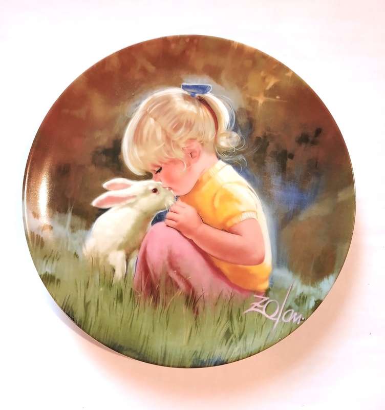 Porcelain Plate, Donald Zolan, `Tender Moment`, No. 23L, 1984
