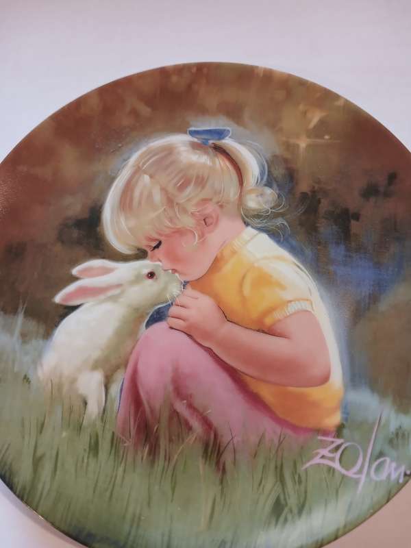Porcelain Plate, Donald Zolan, `Tender Moment`, No. 23L, 1984