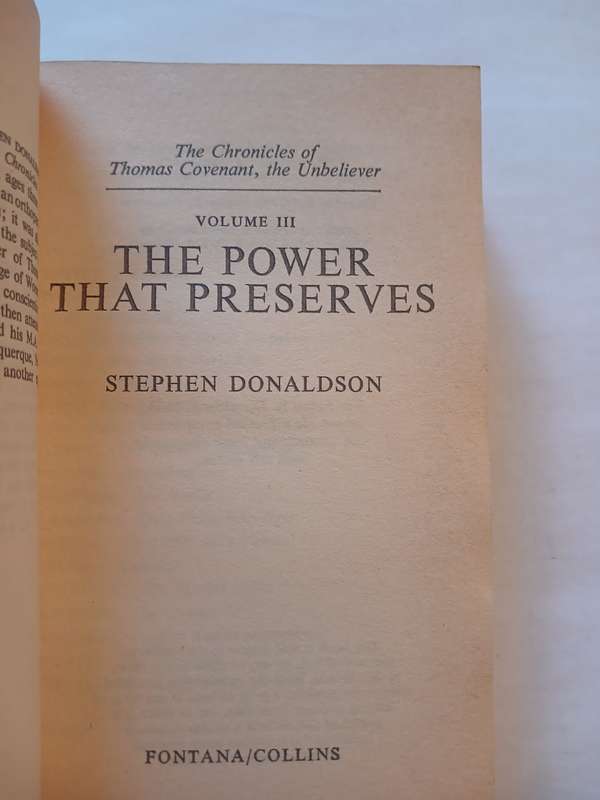 The Power That Preserves by Stephen Donaldson