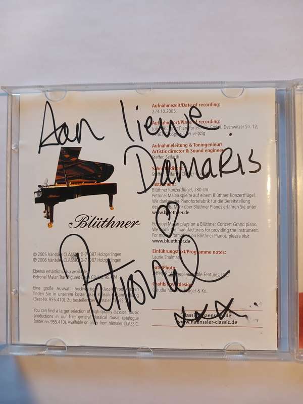 Petronel Malan, Transfigured Mozart CD, Germany, Signed