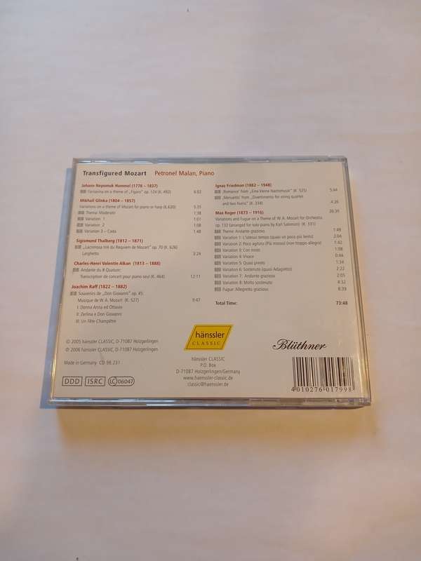 Petronel Malan, Transfigured Mozart CD, Germany, Signed