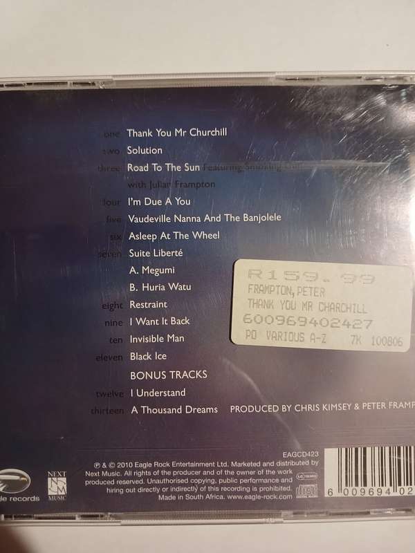 Peter Frampton, Thank You Mr Churchill CD