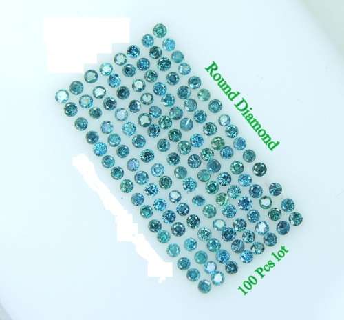 REAL 100% NATURAL Loose Diamonds Clarity SI2-I1 Color- Fancy Blue - 100 in lot - 0.7-0.8mm each