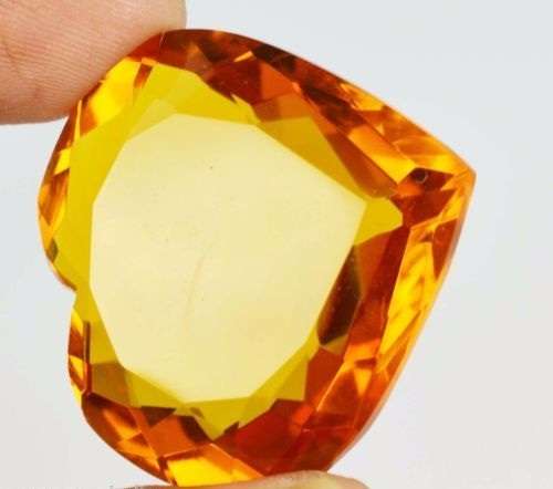 ***HUGE RARE*** ***LAB CERTIFIED*** 164.50 Ct Heart Shape Flashy Yellow Citrine