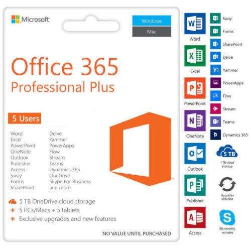 MICROSOFT OFFICE 365 ACCOUNT 5 YEAR SUBSCRIPTION (5 PC/Mac/Mobile) FAST DELIVERY!!!