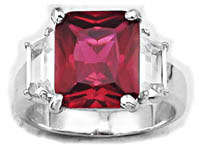 60% OFF - EMERALD CUT WITH BAGUETTES CZ RING