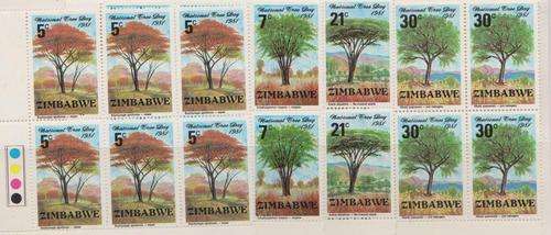 Zimbabwe  (Set of 4 Control blocks) mint
