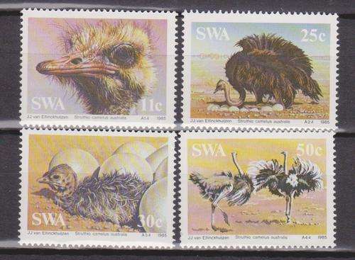 S.W.A. 1985 S.A.C.C. 449-452 "Ostriches" Set of 4 M.N.H.