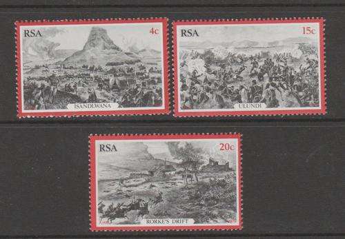 S.A. 1979 S.A.C.C. 463-465 "Centenary of the 1879 Zulu War"  Set of 3 M.N.H.