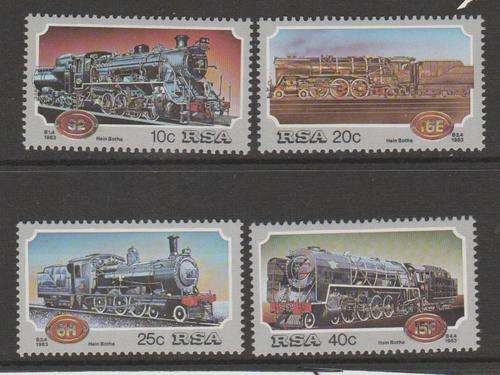 S.A. 1983 S.A.C.C. 545-548 "Steam Locomotives" Set of 4 M.N.H.