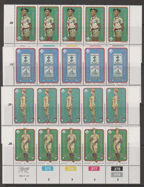 Bop 1982 S.A.C.C. 84-87 "75th Anniversary of Boy Scouts"  4 Control Blocks M.N.H.