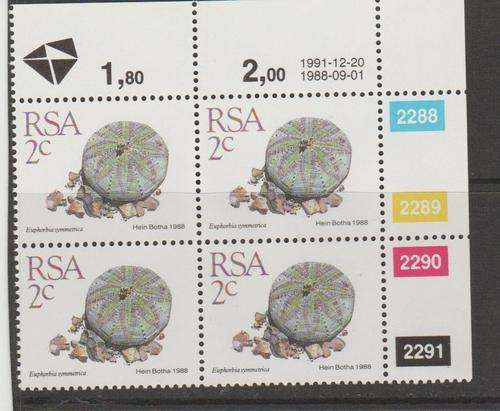 S.A. S.A.C.C. 669 "5th Definitive issue" 2c Control Block M.N.H.