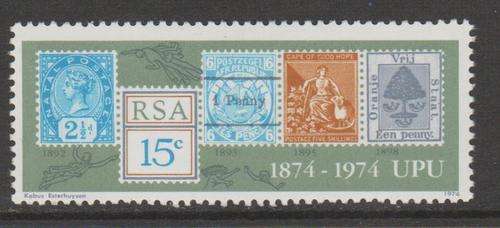 S.A. 1974 S.A.C.C. 358  "Centenary of U.P.U." One stamp M.N.H.
