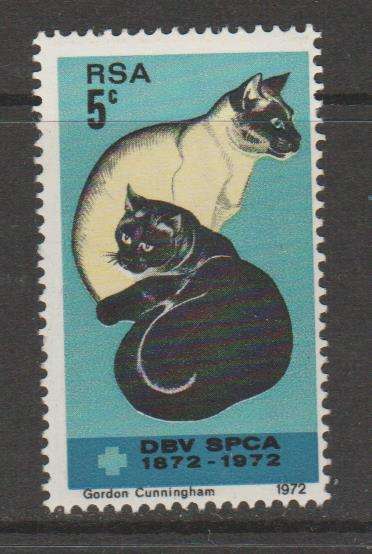 S.A. 1972 S.A.C.C. 324 "Centenary of the S.P.C.A." One stamp M.N.H.