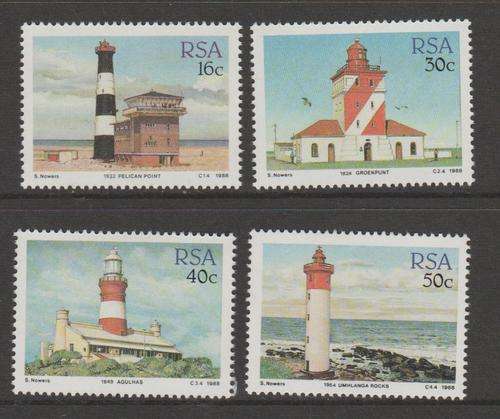 S.A. 1988 S.A.C.C. 663-666 "Lighthouses" Set of 4 M.N.H.