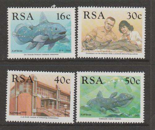 S.A. 1989 S.A.C.C. 691-694 "Identification of the Coelacanth" Set of 4 M.N.H.