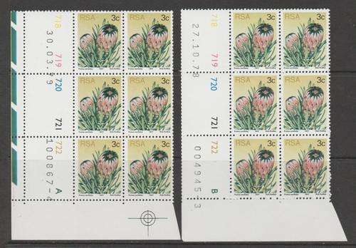 S.A. 3rd Definitive" Set of 2 Control Blocks A + B  (3c) M.N.H. (as per scan)