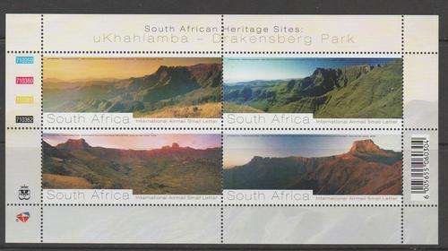 S.A. 2008 S.A.C.C. 1900-1903 "South African Heritage Sites" Sheetlet of 4 M.N.H.