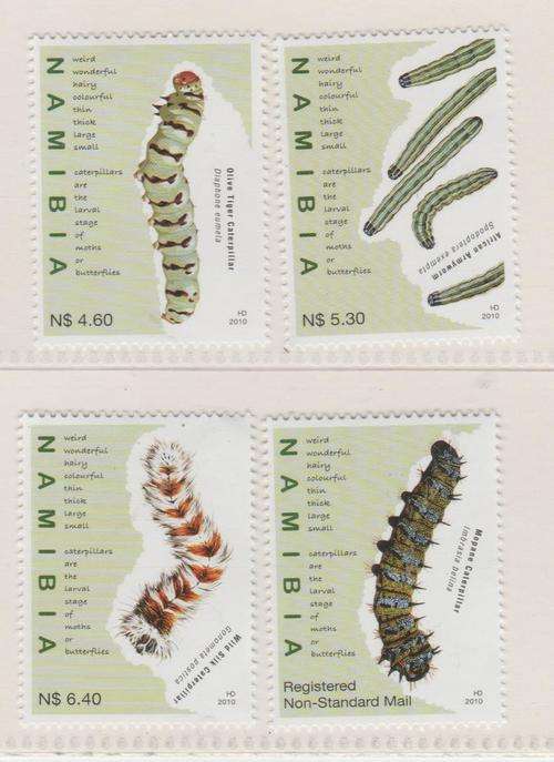 Namibia 2010 S.A.C.C. 707-710 "Caterpillars" Set of 4 M.N.H.