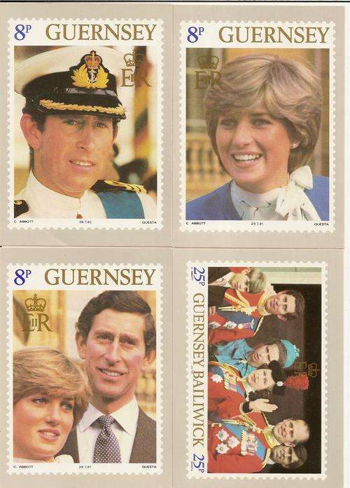 4 x Cards of  Lady Diana and Prince of Wales