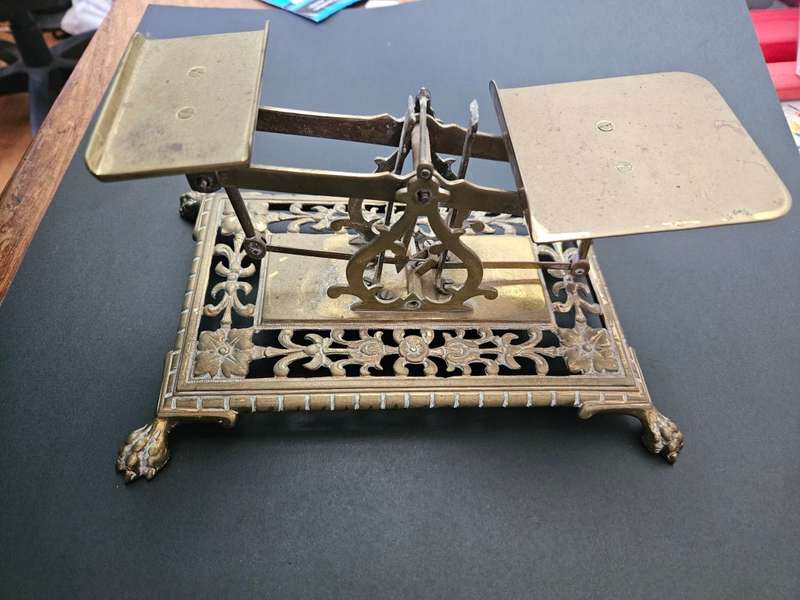 Late Victorian Antique Brass Postal Scales