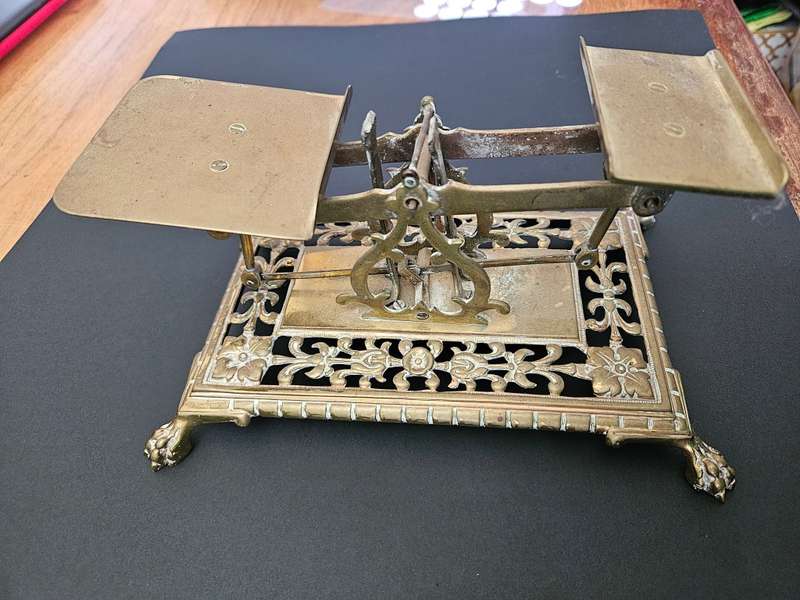 Late Victorian Antique Brass Postal Scales