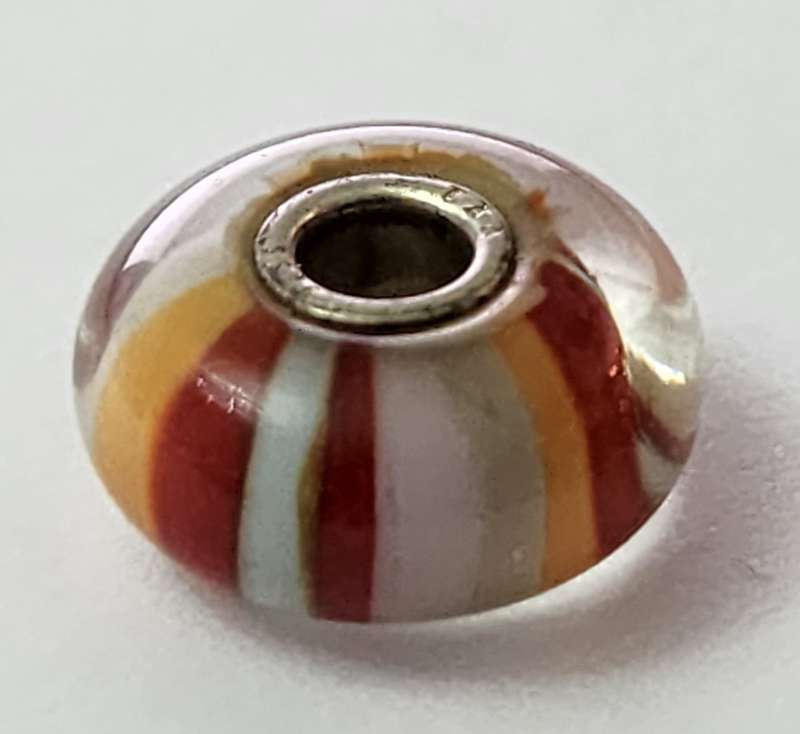 Strawberry Stripes Trollbead - RETIRED BEAD