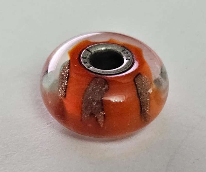 ORANGE TROLLBEAD - ITALY WORLD BEAD - RETIRED