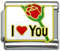 Italian Charm Links - I Love U Rose