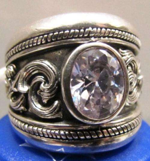 Silver Ring with Cubic Zirconia Gem Stone