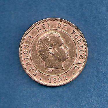 1892 PORTUGUESE 20 REIS VF