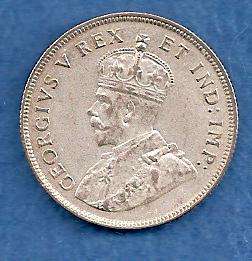 1924 EAST AFRICAN 1 SHILLING COIN F