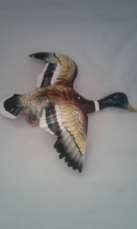 CAPRI hand painted ceramic Flying Duck (with hook) to hang