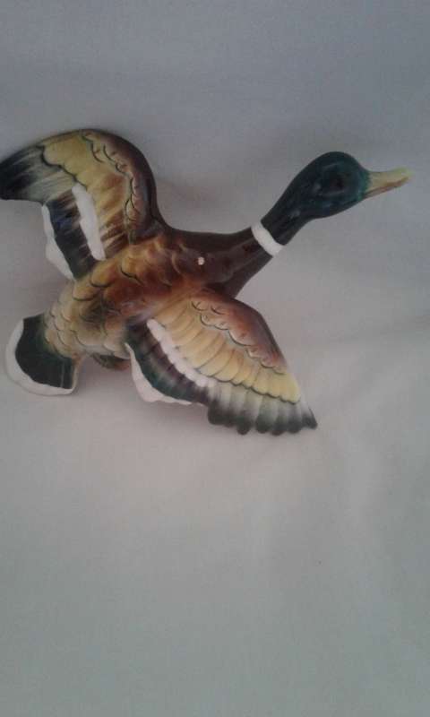 CAPRI hand painted ceramic Flying Duck (with hook) to hang