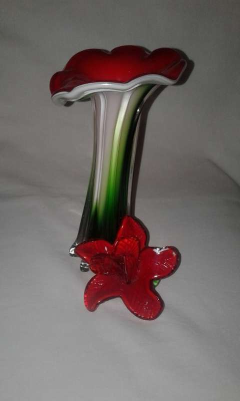 Murano Venetian Glass Vase Red