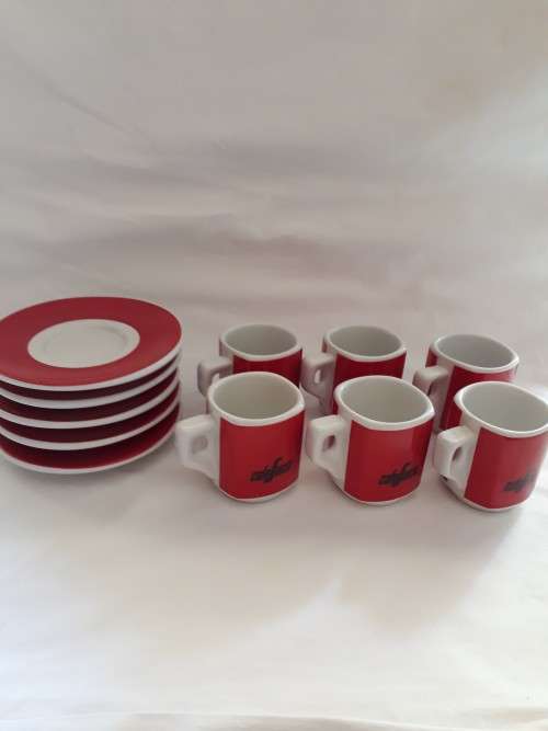 Segafredo Espresso set of 5 Cafe Senza Red & White