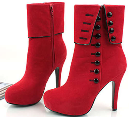 STUNNING!!!!!!   LADIES ANKLE BOOTS IN RED   (SIZE  2.5 - 6)   LIMITED STOCK!!!!