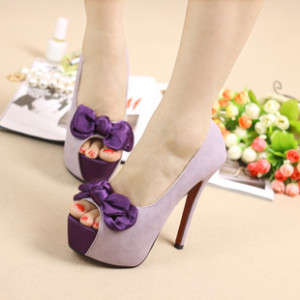 STUNNING!!!!!! LADIES PEEP TOE PUMPS IN PURPLE / APRICOT-BEIGE (SIZE 2.5 - 6) LIMITED STOCK!!
