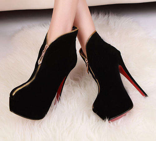 STUNNING!!! LADIES HIGH HEEL ANKLE BOOTS **2 COLOURS** (SIZE 2.5 - 6)