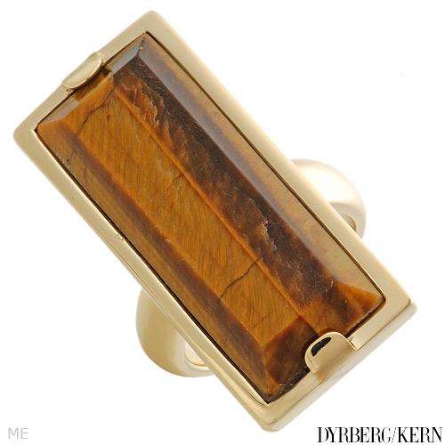 DYRBERG/KERN OF DENMARK! KALEIDOSCOPE COLLECTION RING WITH TIGER EYES