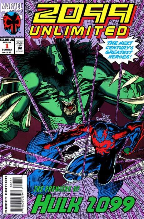 2099 Unlimited Issue # 1  1st appearance of Hulk 2099 (John Eisenhart)   "Nothing Ever Changes"