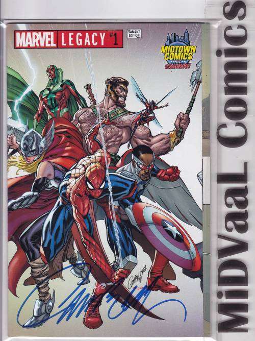 MARVEL LEGACY # 1 MIDTOWN COMICS EXCLUSIVE J SCOTT CAMPBELL COVER SIGNED BY CAMPBELL WITH COA.