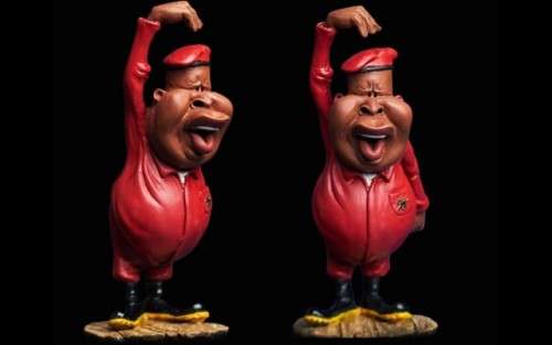 Each Jujua figurine is handcrafted and hand-painted to closely resemble Zapiro's well-known cartoon