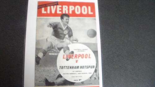 LIVERPOOL v TOTTENHAM HOTSPURS MARCH 1964 NEAR MINT