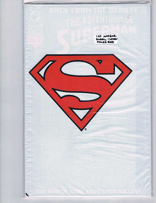 SUPERMAN SEALED IN WHITE POLYBAG MINTCONTAINS ADVENTURES OF SUPERMAN # 500 WITH REMOVABLE TRANSLUCAN