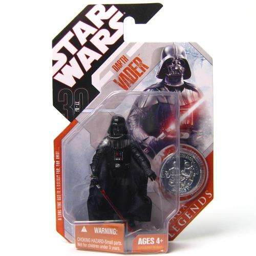 Star Wars Basic Figure Darth Vader 30th Anniversary Saga Legends w/ Coin