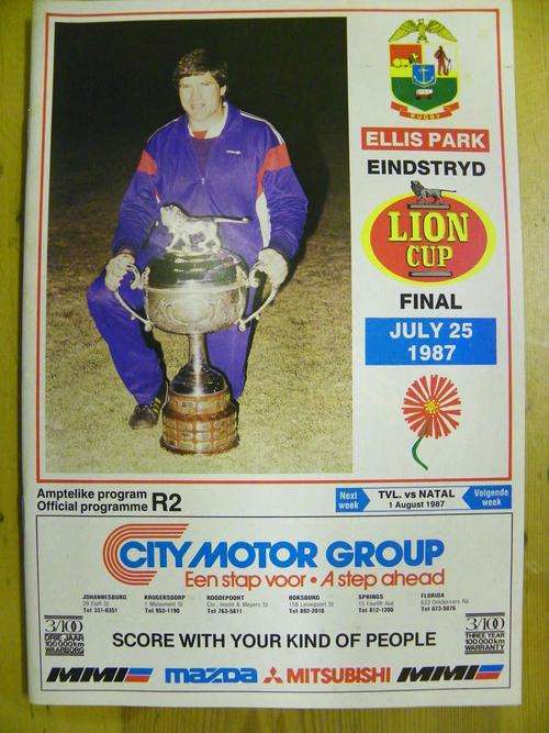 Rugby Programme - 1987 Lion Cup Final Transvaal vs Noord Transvaal