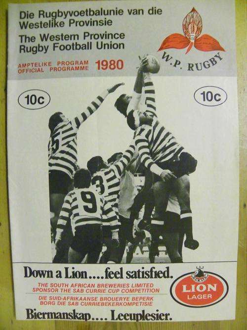 Rugby Programmes - 1980 Intervarsity UCT vs Maties