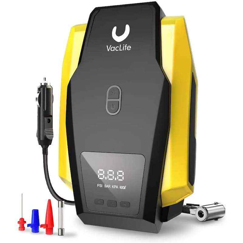 Vaclife 12V Portable Digital Air Compressor and Tyre Inflator with LED Light